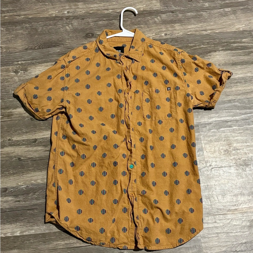 Insight Mustard and Black Polka Dot Shirt